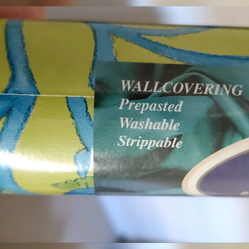 Vintage Norwall 3 Rolls 55.7sq.ft. Each, Lime/Blue Ocean Fish Wallpaper, NWT